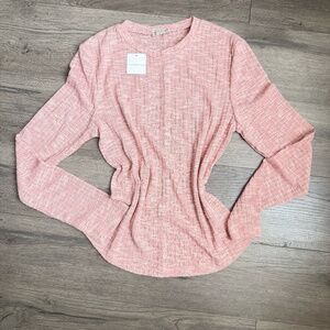 Intimately Free People Pink Space Dye Thermal Knit Top - NWT